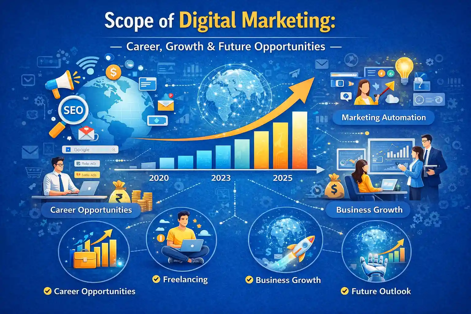 Read more about the article Scope of Digital Marketing: Career, Growth & Future Opportunities