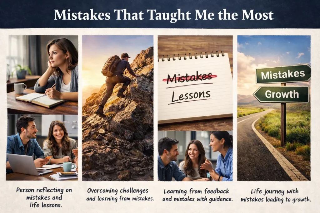 Learning from mistakes through reflection and challenges.